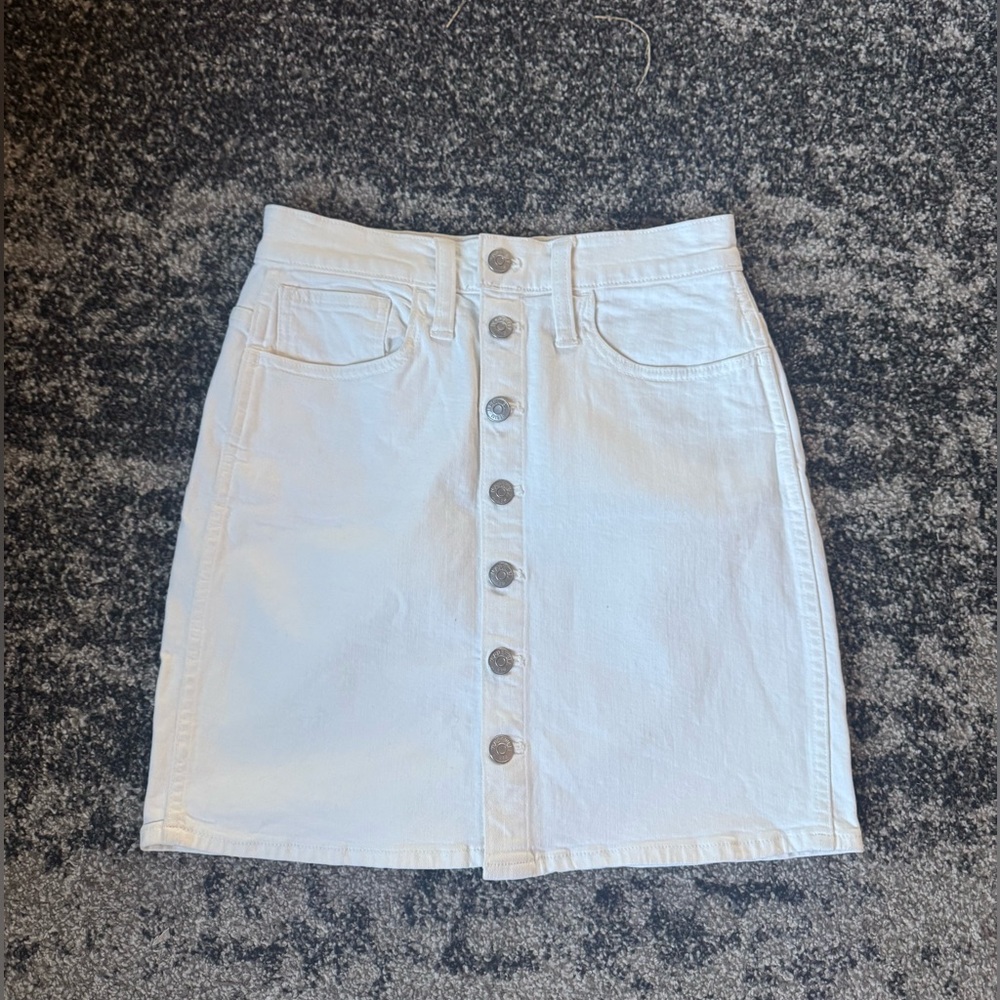 Madewell button up skirt white